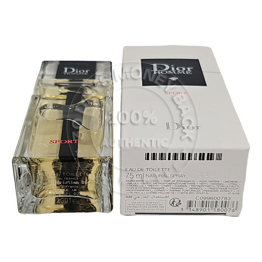 Dior Homme Sport EDT 75ml bottle with white packaging box showing Sauvage perfume collection for men in Pakistan