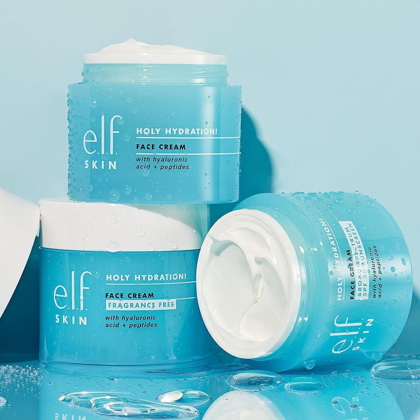 e.l.f. Holy Hydration! Face Cream, Broad Spectrum SPF 30 Sunscreen, Moisturizes & Softens Skin, Quick-Absorbing & Ultra-Hydrating, 1.8 Oz - Khayest
