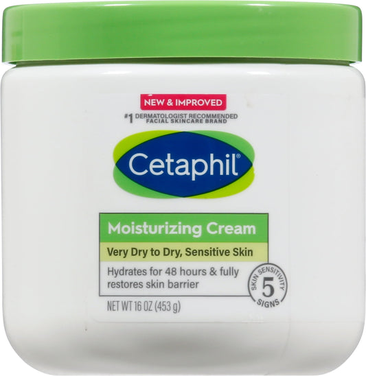 Cetaphil Moisturizing Cream Very Dry To Dry, Sensitive Skin, 16 Oz - Khayest