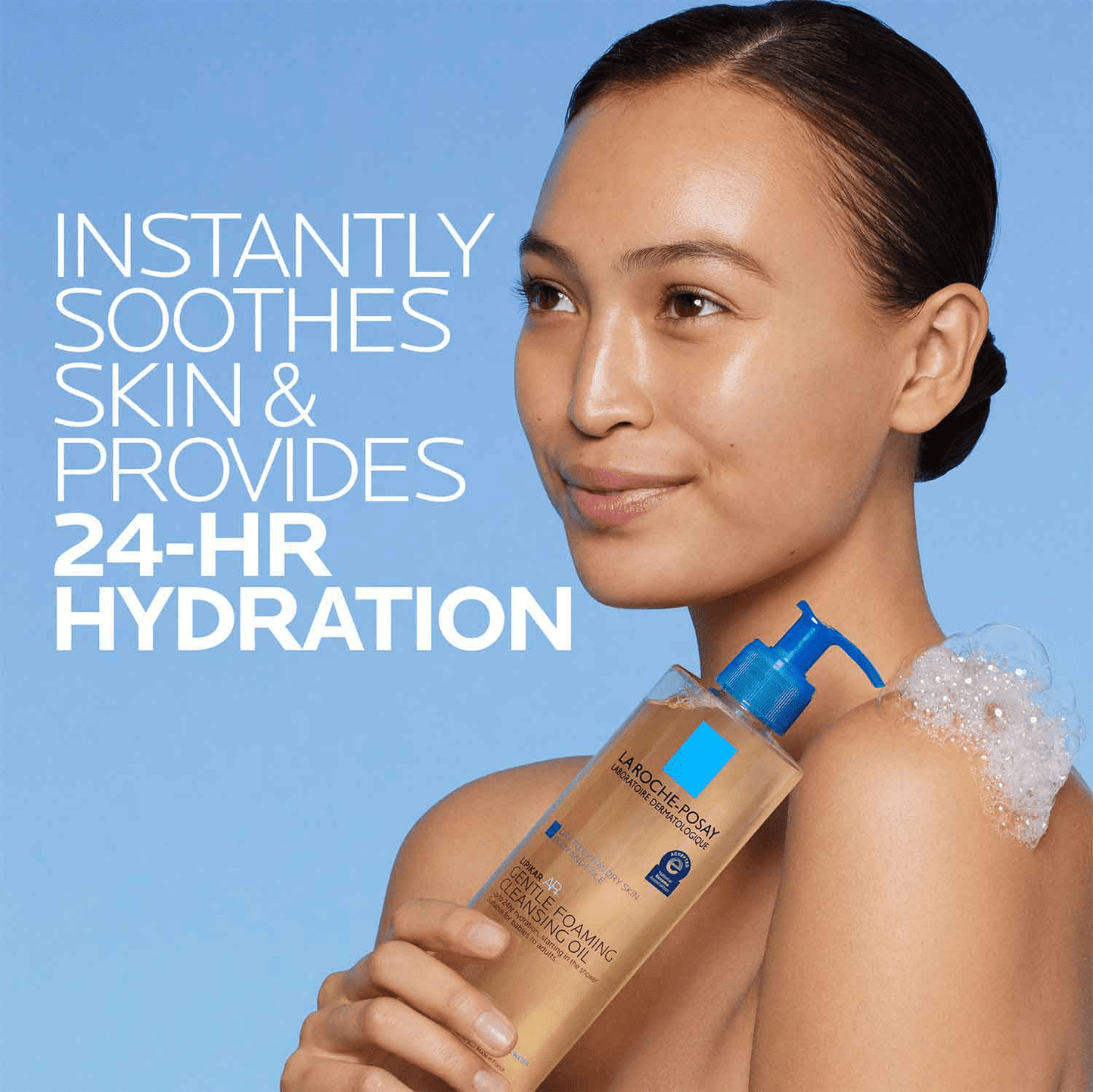 La Roche-Posay Lipikar AP+ Gentle Foaming Cleansing Oil, 13.52 fl oz - Khayest