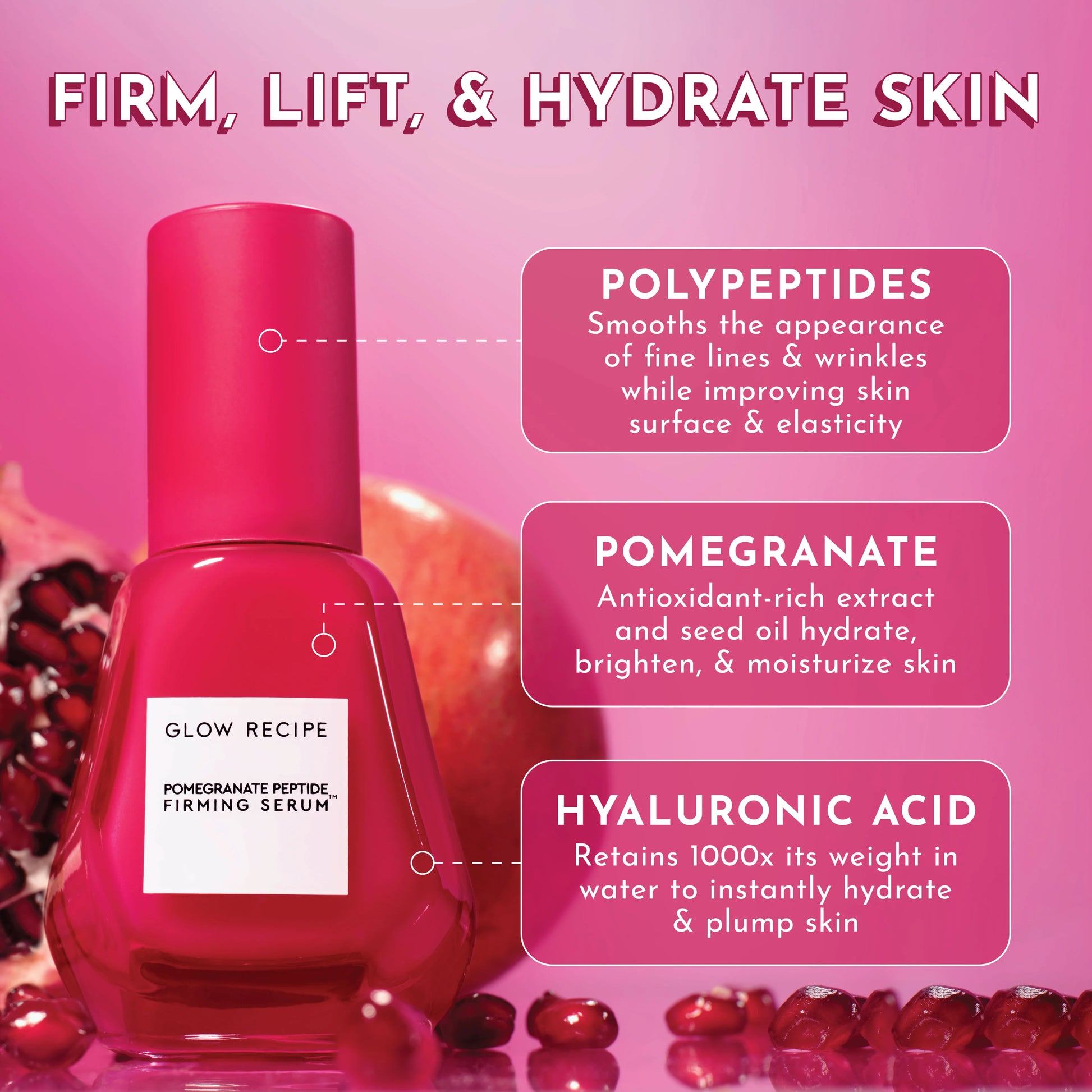 Glow Recipe Pomegranate Peptide Firming Serum 30ml - Khayest