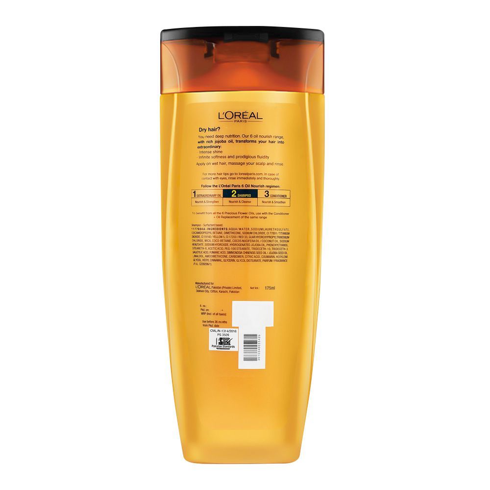 L'Oreal Paris 6 Oil Nourish Scalp + Hair Nourishing Shampoo, For All Hair Types - Khayest