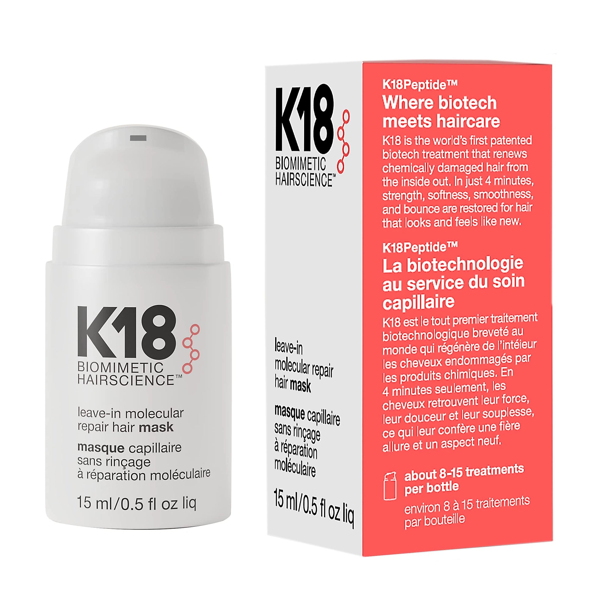 K18 Leave In Molecular Repair Hair Mask 15ml - Khayest