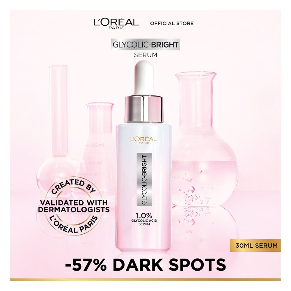 L'Oreal Paris Innovation Glycolic Bright Instant Glowing Face Serum 30ml - Khayest