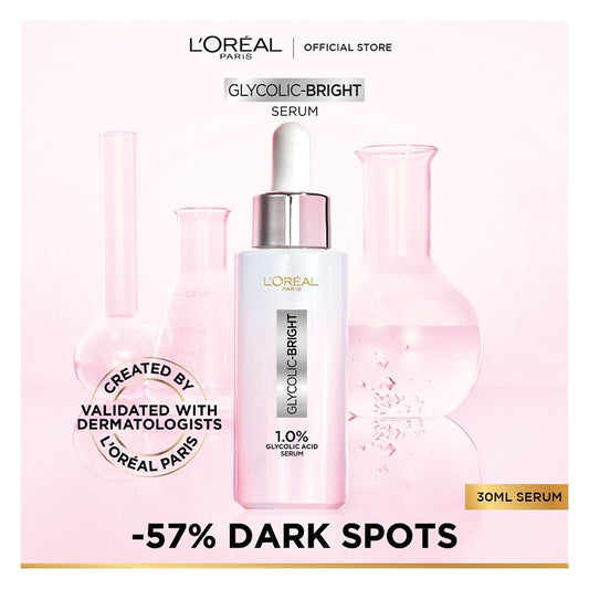 L'Oreal Paris Innovation Glycolic Bright Instant Glowing Face Serum 30ml - Khayest