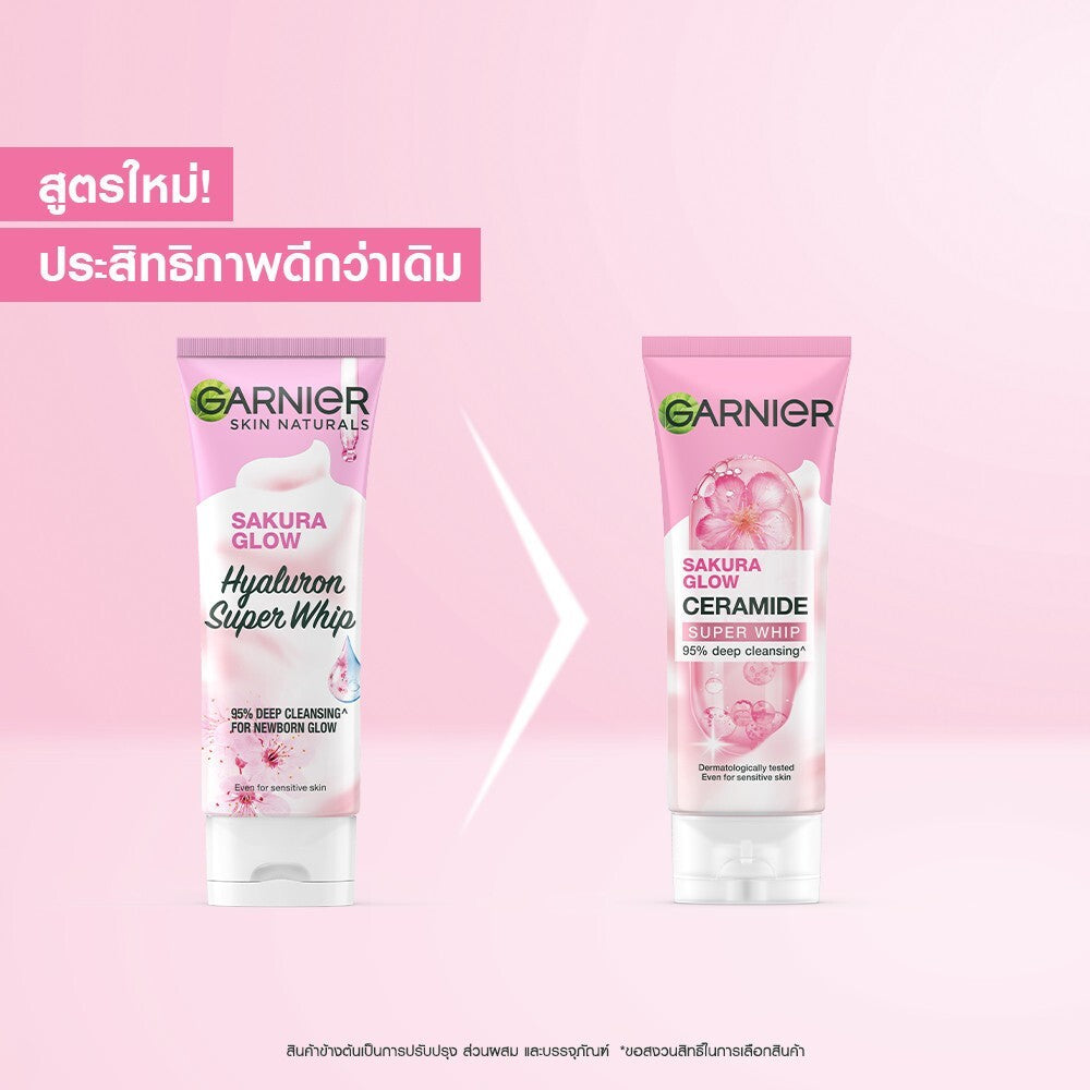 Garnier Sakura Glow Ceramide Super Whip 100Ml - Khayest