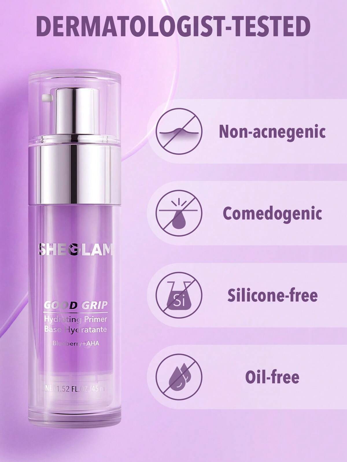 SHEGLAM Good Grip Hydrating Primer Blueberry 45Ml - Khayest