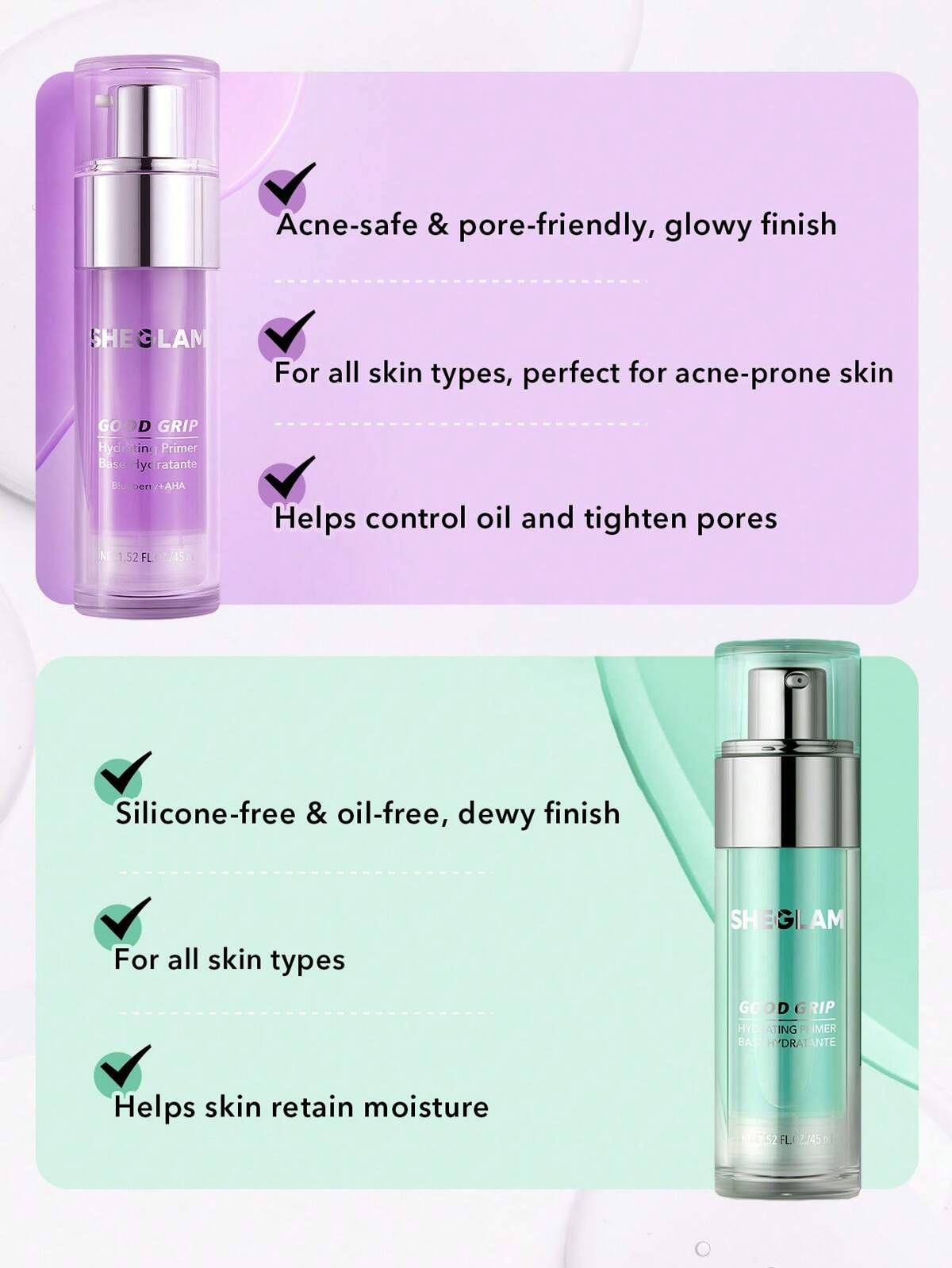 SHEGLAM Good Grip Hydrating Primer Blueberry 45Ml - Khayest