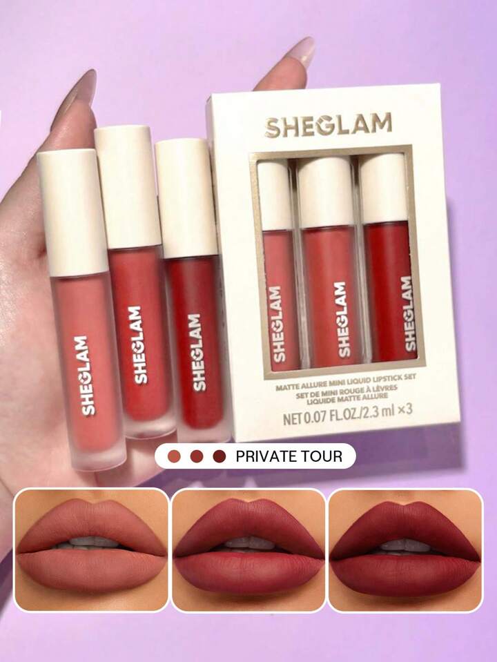 Sheglam Matte Allure Mini Liquid Lipstick Set - Khayest