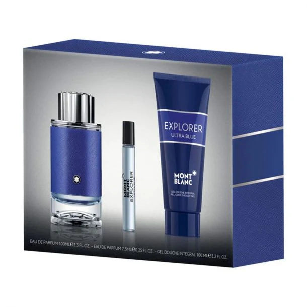 Montblanc Explorer Ultra Blue for Men 3pcs Gift Set - Khayest