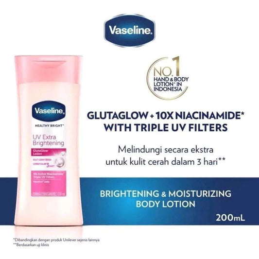 Vaseline Healthy Bright Uv Extra Brightening Gluta Glow Lotion 200Ml - Khayest