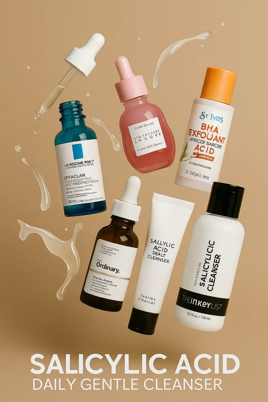 collection of salicyclic acid serums available at khayest.