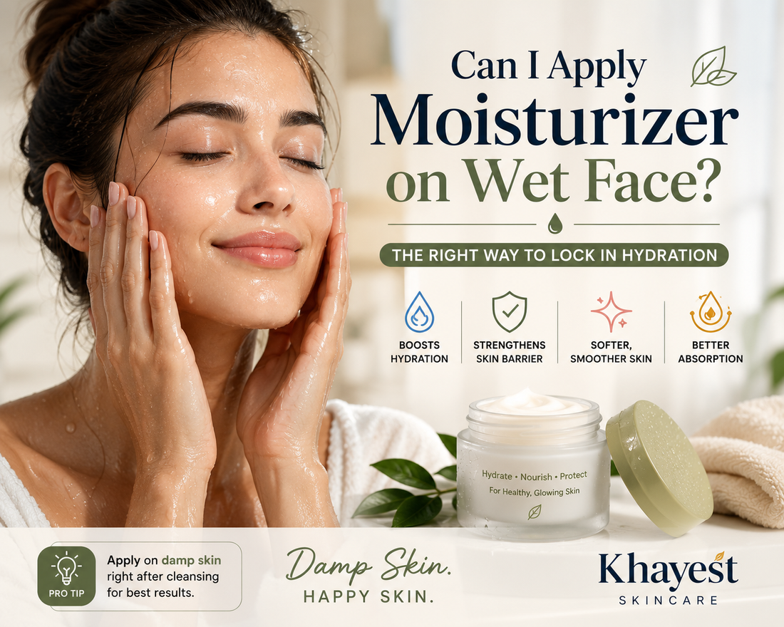 moisturizer on a wet face