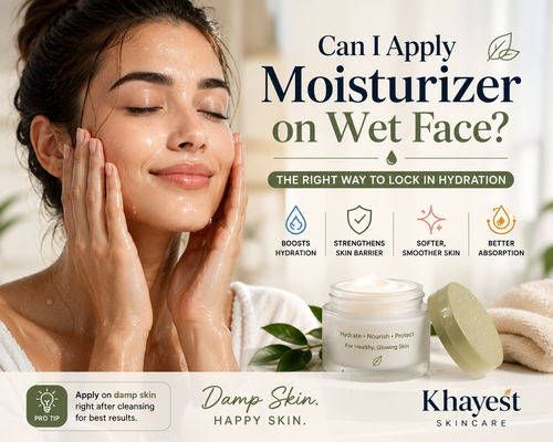 moisturizer on a wet face