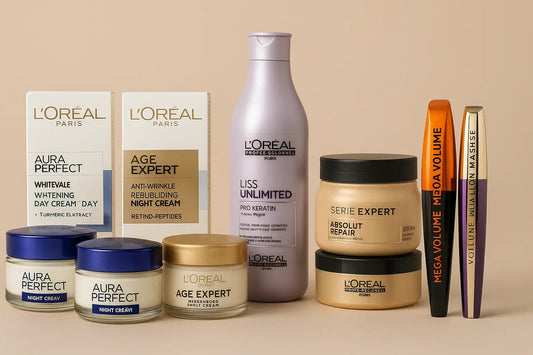 collection of loreal skincare products available at khayest.