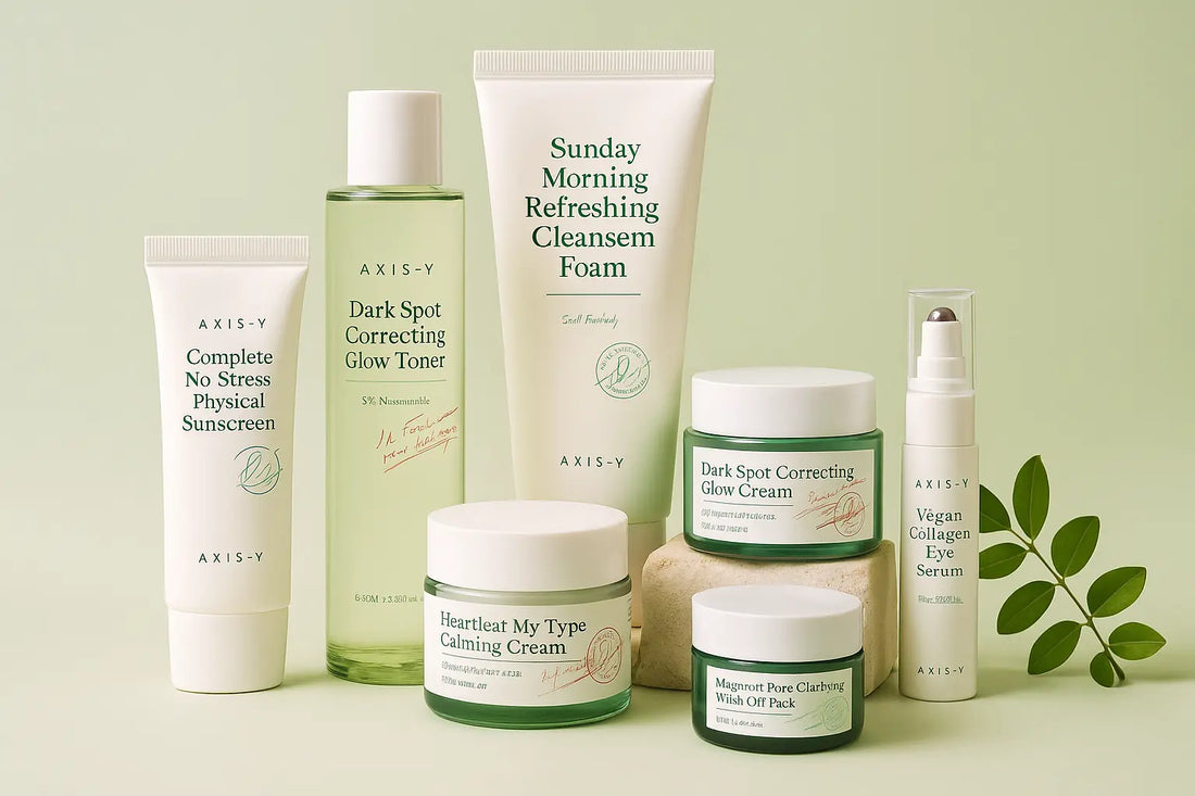 collection of axis y skincare products at khayest.