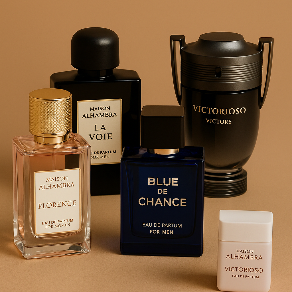A high-quality digital, reflecting a luxurious and modern fragrance collection