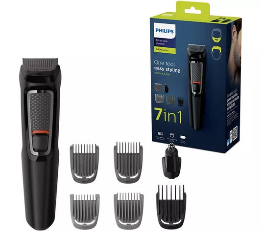 PHILIPS Series 3000 7-in-1 MG3720/33 Beard & Hair Multi Grooming Kit with Nose Trimmer