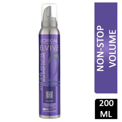Loreal Elvive Styliste Hair Mousse Non Stop Volume 200ml - Khayest