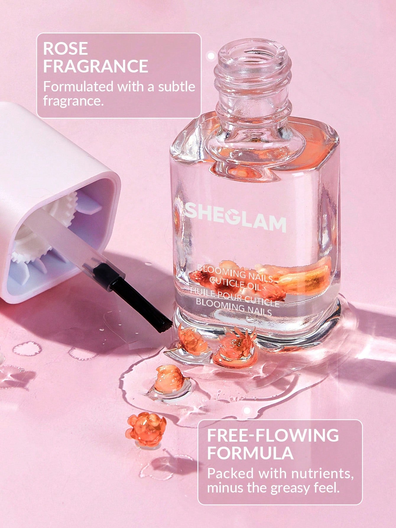 SHEGLAM Blooming Nails Cuticle Oil Pink 8ml | Nourishing Nail Care