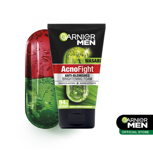Garnier Men Acno Fight Wasabi Brightening Foam Facial Cleanser - Khayest