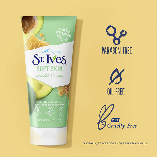 St. Ives Soft Skin Avocado & Honey Scrub 170g - Khayest