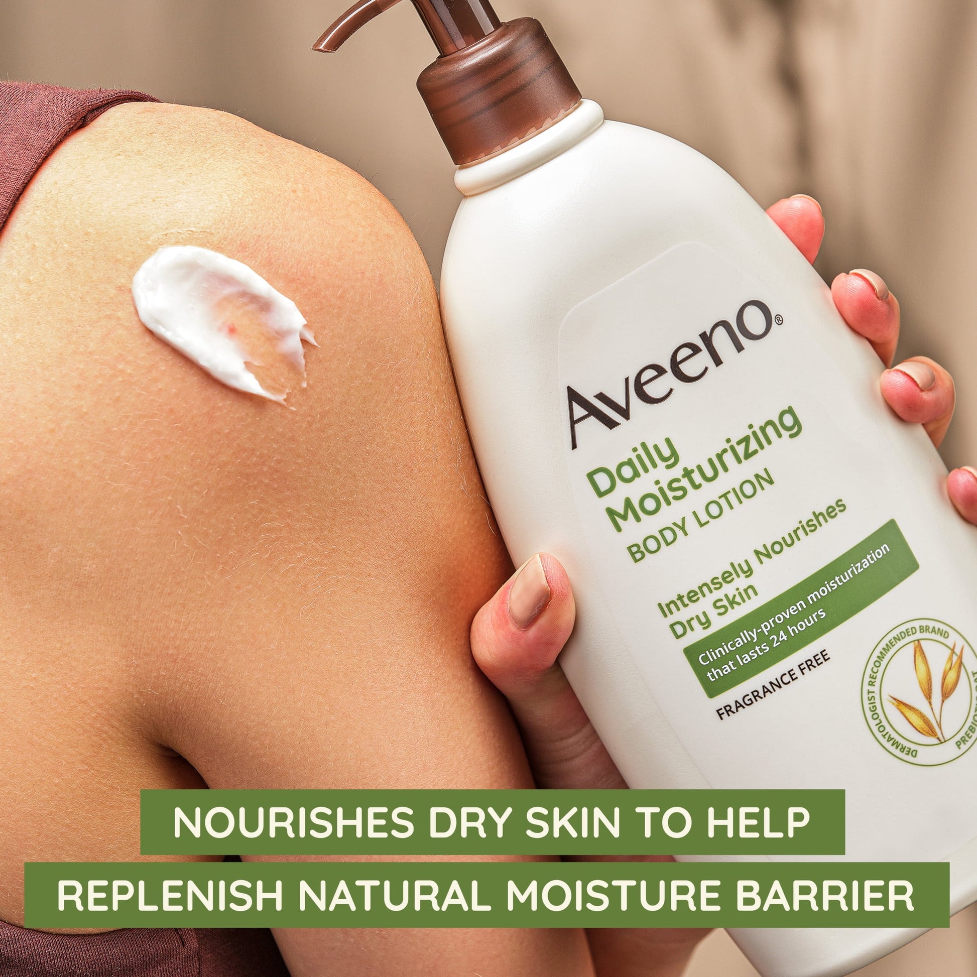Aveeno Daily Moisturizing Body Lotion and Facial Moisturizer for Face, Body and Dry Skin, 18 oz - Khayest