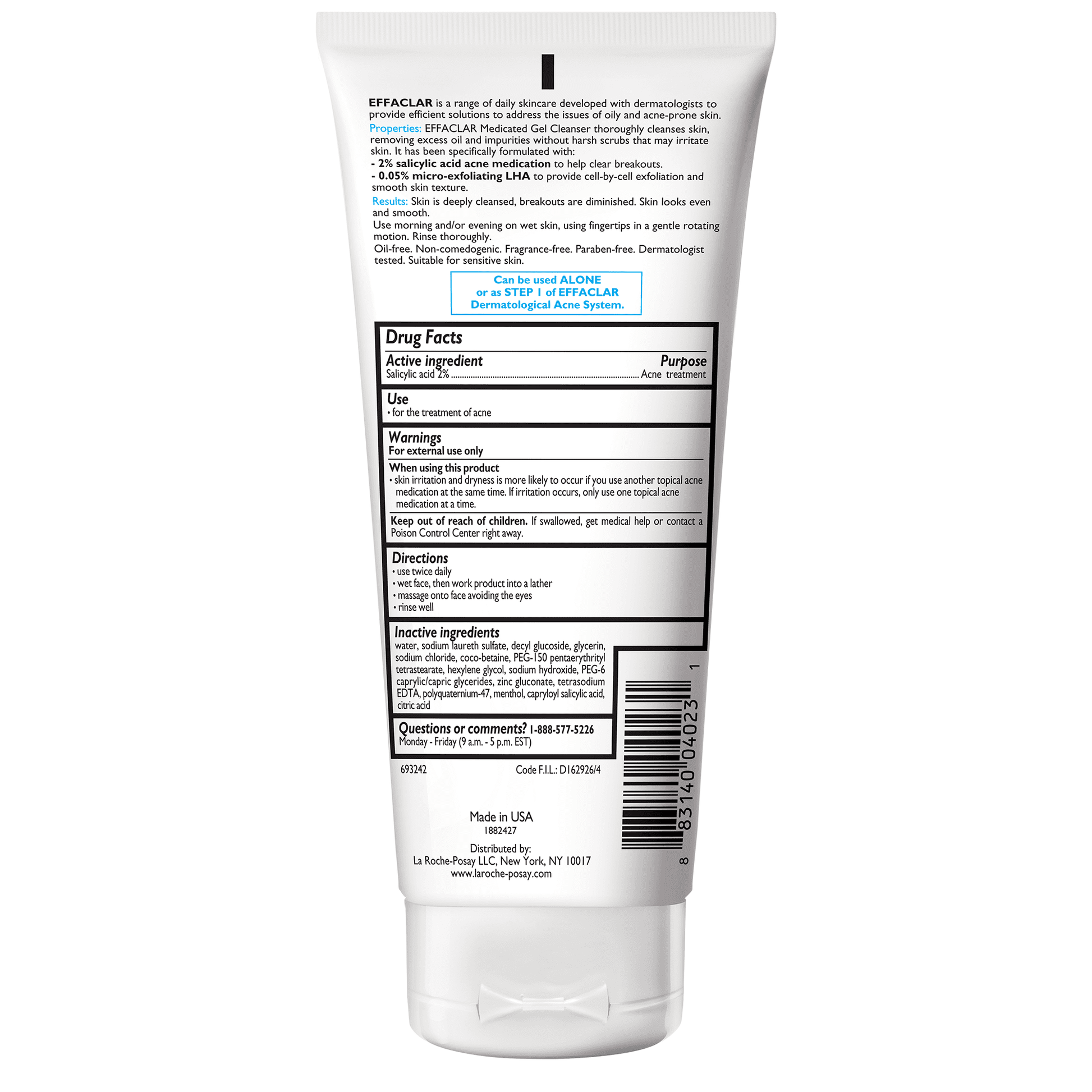 La Roche Posay Effaclar Medicated Acne Face Wash 200ml - Khayest