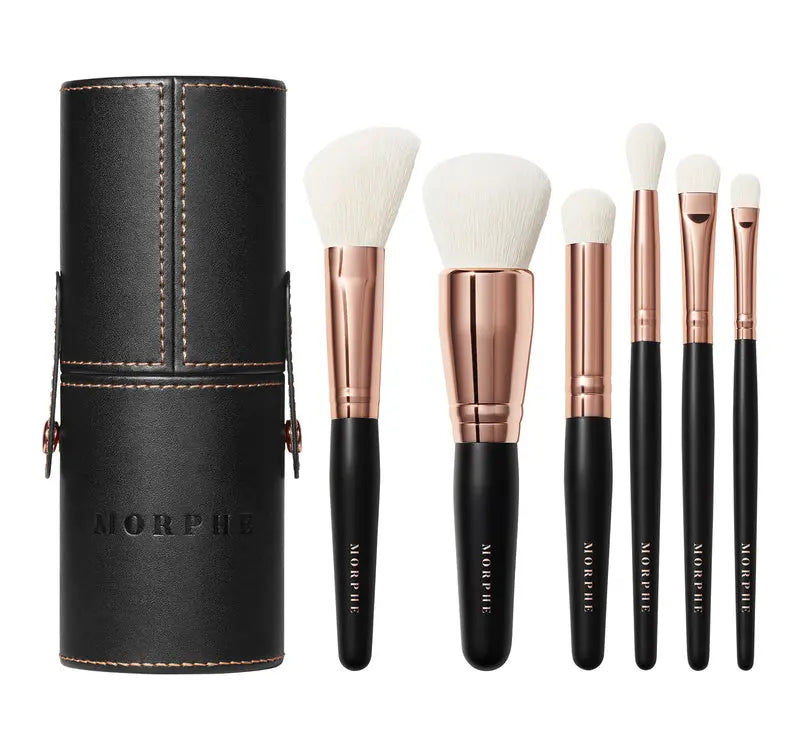 Morphe Rose Away 6 Piece Travel Brush Set - Khayest
