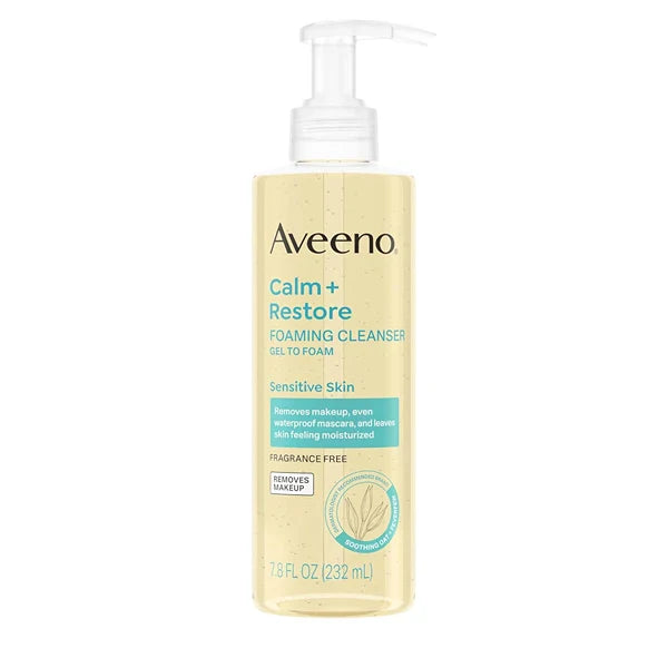 Aveeno Calm + Restore Foaming Cleanser 232ml – Gentle Daily Cleanse for Sensitive Skin - Khayest