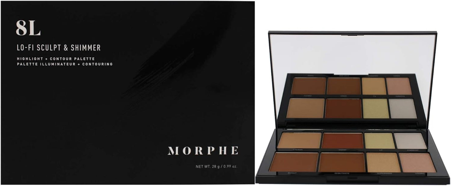 Morphe 8L Lo-Fi Sculpt and Shimmer Face Highlight and Contour Palette - Khayest