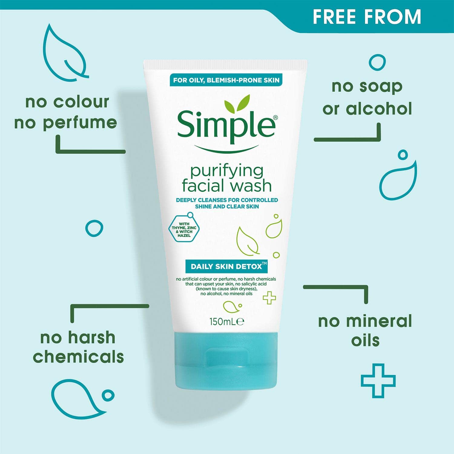 Simple Purifying Gel Facial Wash 150ml - Khayest