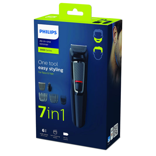 PHILIPS Series 3000 7-in-1 MG3720/33 Beard & Hair Multi Grooming Kit with Nose Trimmer