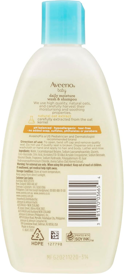 Aveeno Baby Daily Moisture Wash and Shampoo 236ml - Khayest