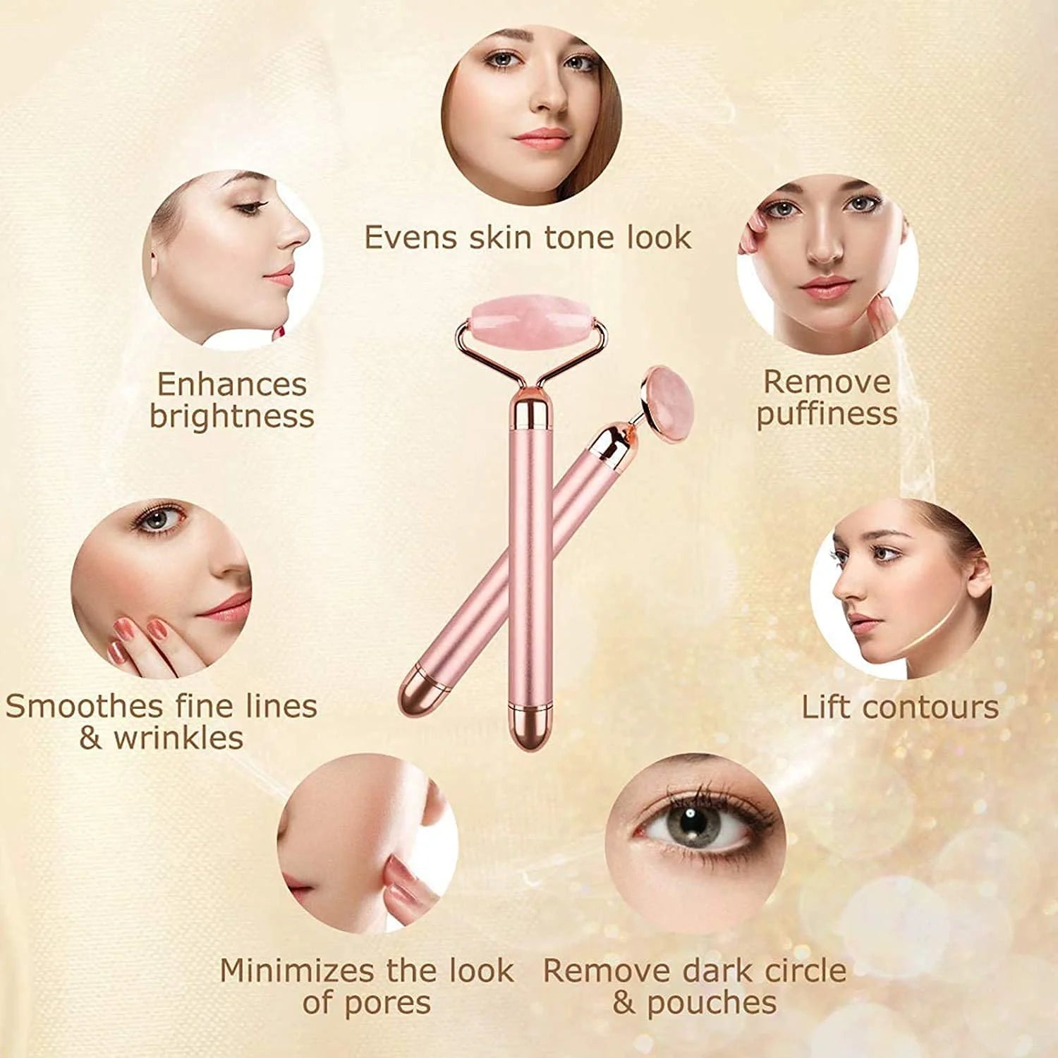 2 in 1 Electric Roller Facial Massager New Flawless Contour Face Slimming Roller Massager - Khayest