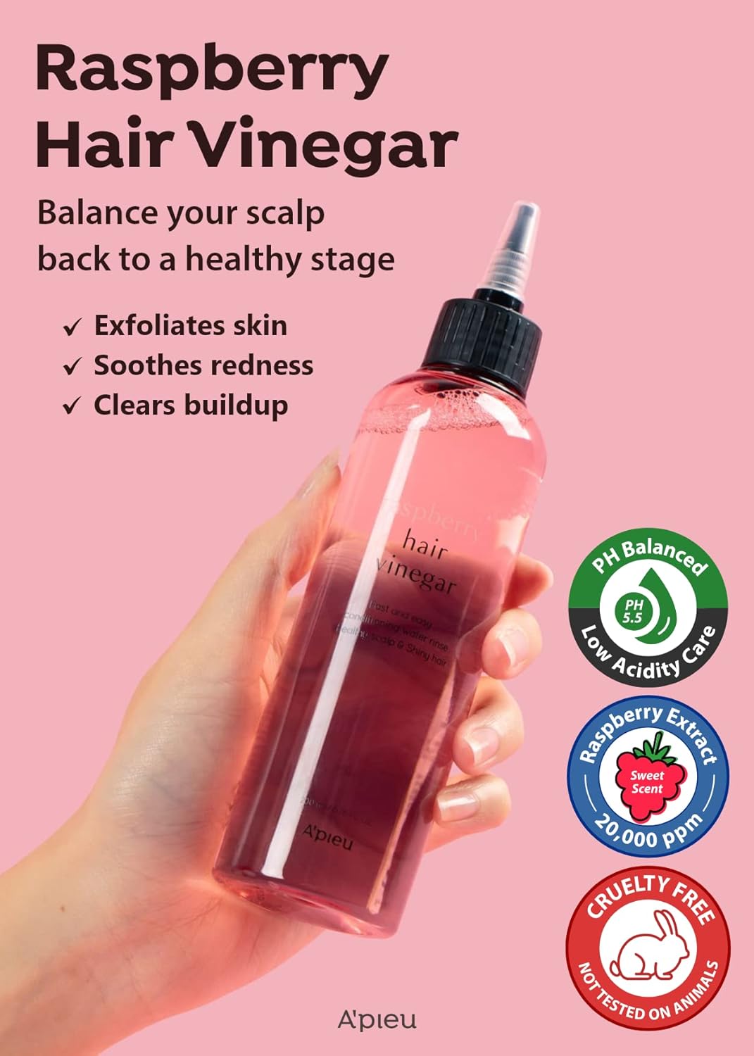 A’PIEU Raspberry Hair Vinegar 200ml - Khayest