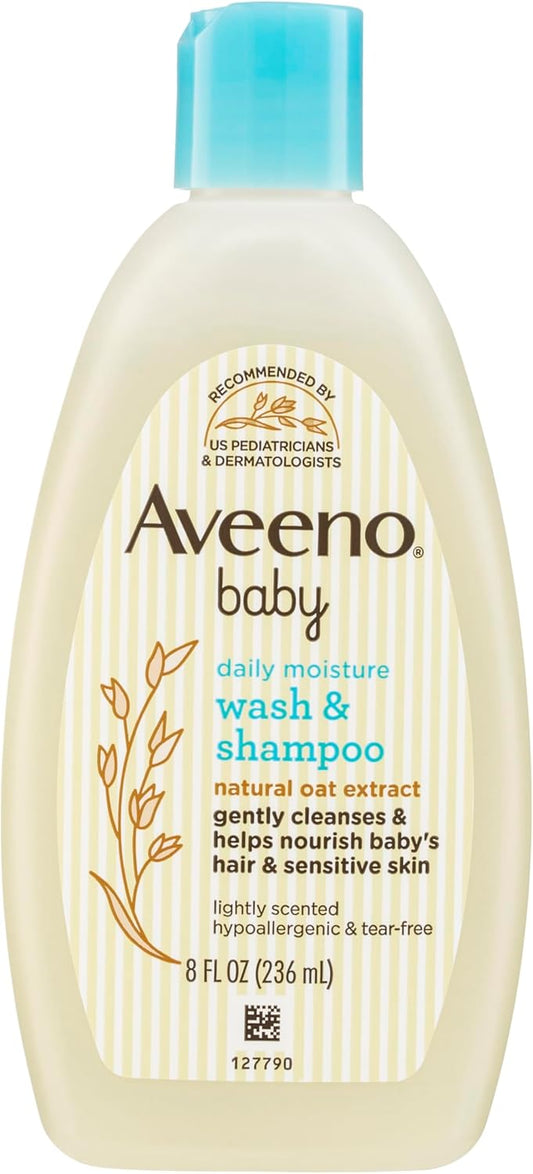 Aveeno Baby Daily Moisture Wash and Shampoo 236ml - Khayest