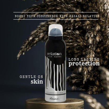 RASASI Relation Pour Homme Deodorant Body Spray for Men - Khayest