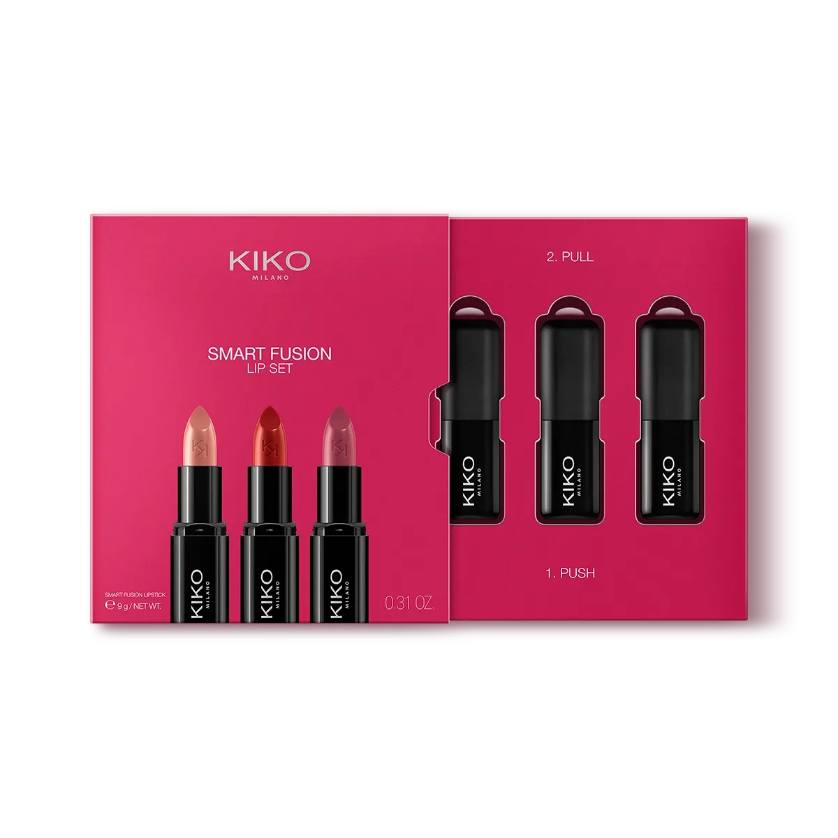 KIKO Milano Smart Fusion Lip Set 02  | 3 Creamy Radiant Lipsticks - Khayest