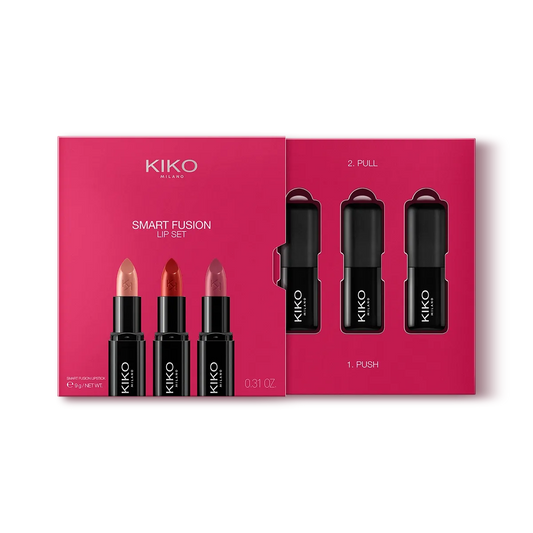 KIKO Milano Smart Fusion Lip Set 02  | 3 Creamy Radiant Lipsticks - Khayest