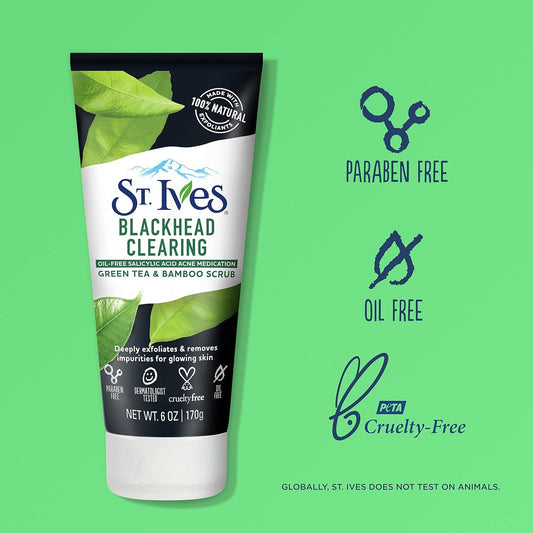 St. Ives Blackhead Clearing Scrub Green Tea & Bamboo 170g - Khayest