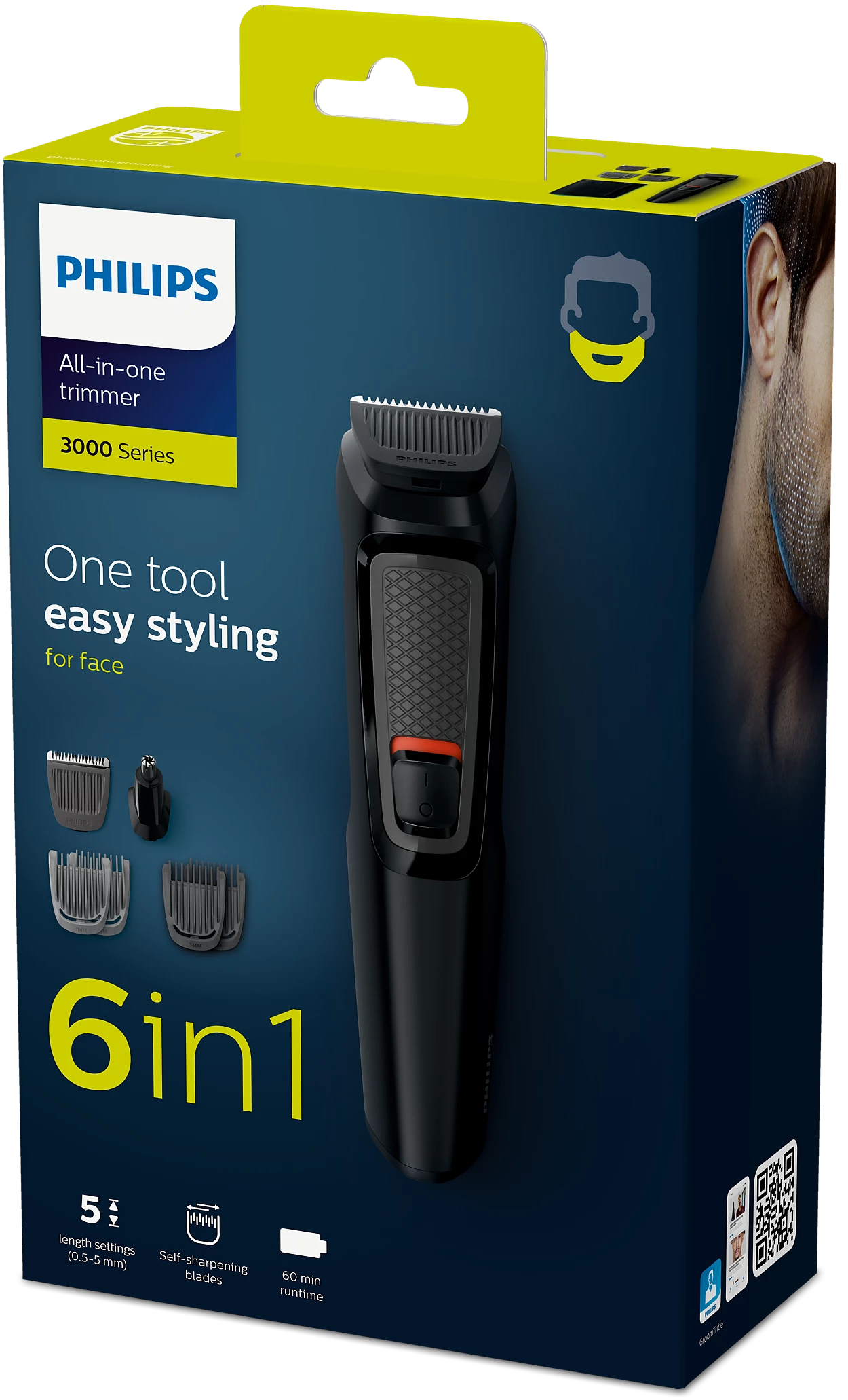 Philips 6 in 1 All in One Face Styling Beared Trimmer MG3710/15 - Khayest