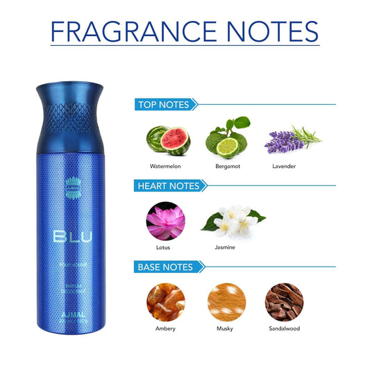 Ajmal Blu Deodorant Body Spray for Men