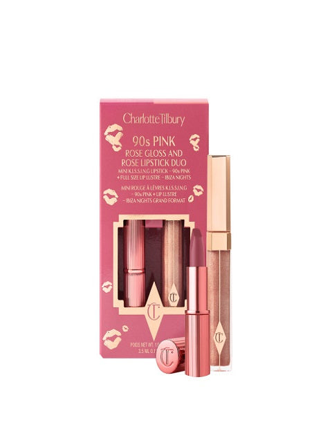 CHARLOTTE TILBURY 90S PINK ROSE GLOSS AND ROSE LIPSTICK DUO - Khayest