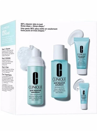 Clinique Anti-Blemish Solutions 3-Step System ,Daily Skincare Set for acne skin - Khayest