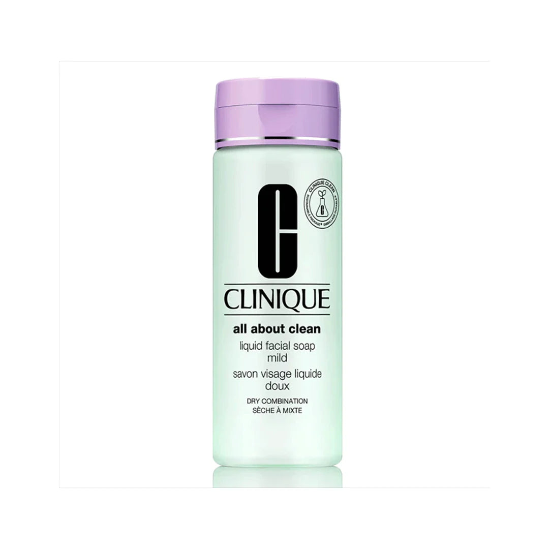 Clinique All About Clean Liquid Facial Soap Mild For Dry Combination Skin 200ml - Khayest