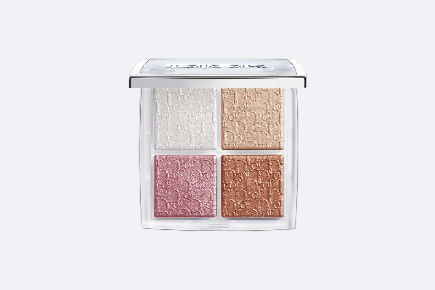 Dior Backstage Glow Face Highlighter Palette featuring four complementary shades with embossed Dior pattern
