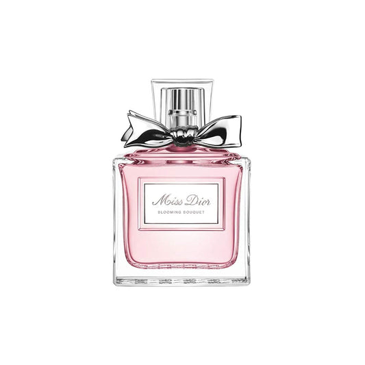 "Miss Dior Blooming Bouquet EDT bottle, featuring pink fragrance and stylish bow design, luxury Dior perfume for women, 100ml."