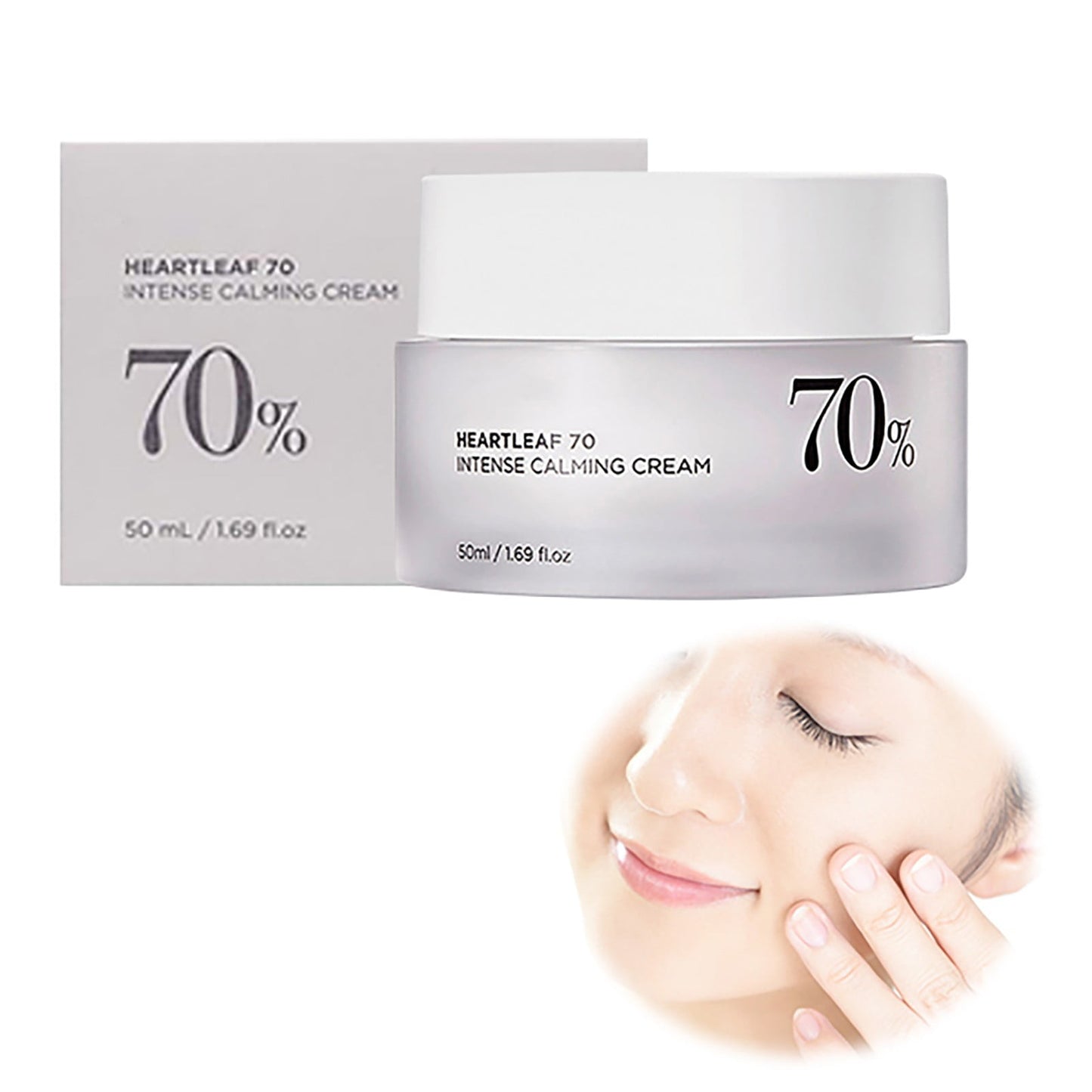 Dlrvadrua Heartleaf 70 Intense Calming Cream with Ceramide, Panthenol, Heartleaf extract(50ml /1.69Fl. Oz) - Khayest
