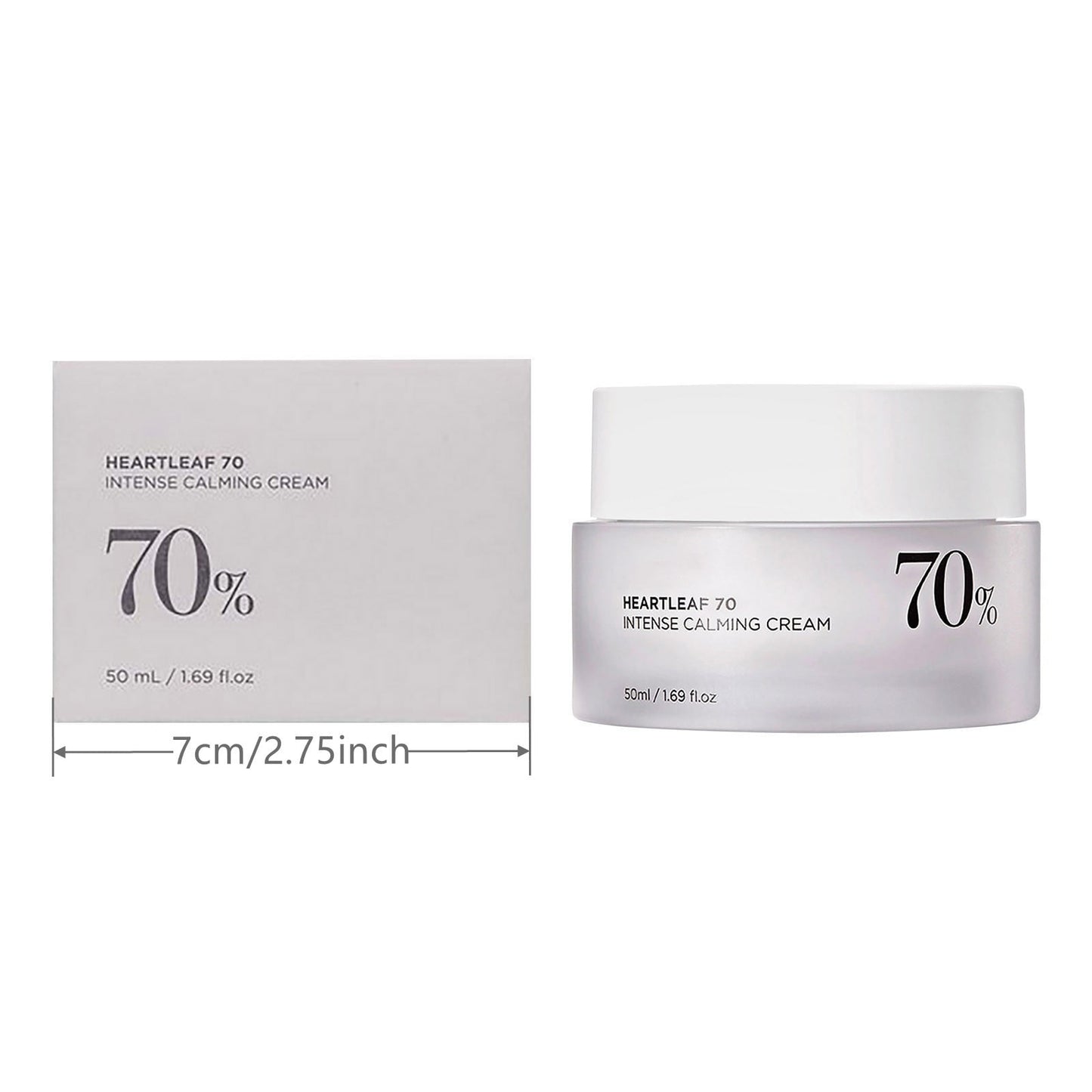 Dlrvadrua Heartleaf 70 Intense Calming Cream with Ceramide, Panthenol, Heartleaf extract(50ml /1.69Fl. Oz) - Khayest